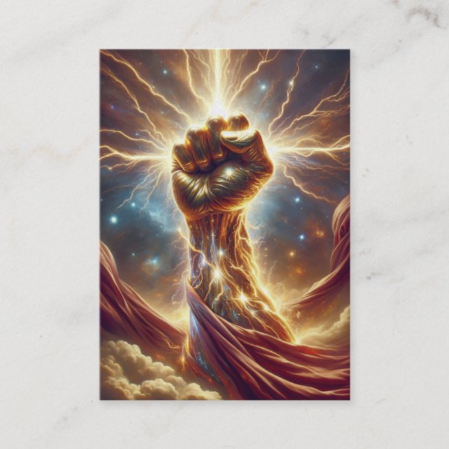 Carte De Visite Poing de crackle brillant - Isaïe 41:10 KJV boîte  (Devant)