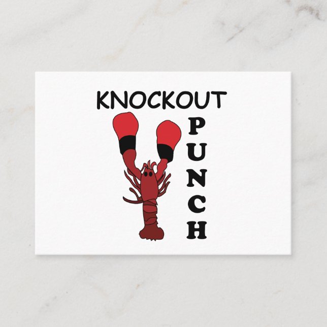 Carte De Visite Poing de Knockout de Boxe de Homard  (Devant)
