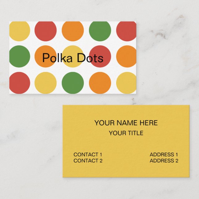 Carte De Visite Point Coloré  (Devant / Derrière)