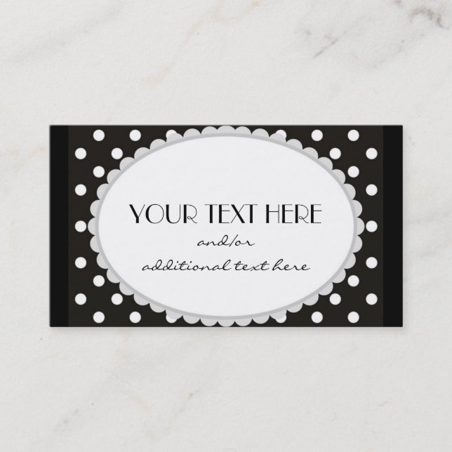 Carte De Visite Point de polka cranté (Devant)