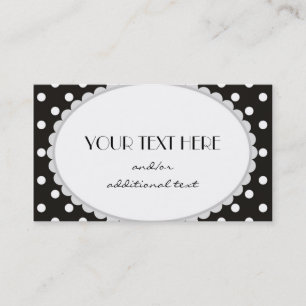 Carte De Visite Point de polka noir et blanc