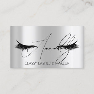 Carte De Visite Pointe de maquillage Lash QR LOGO Microblade Silve