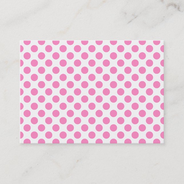 Carte De Visite Points blancs et roses (Devant)