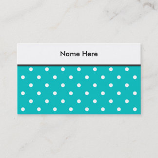 Carte De Visite Points blancs, modèle de point turquoise de polka