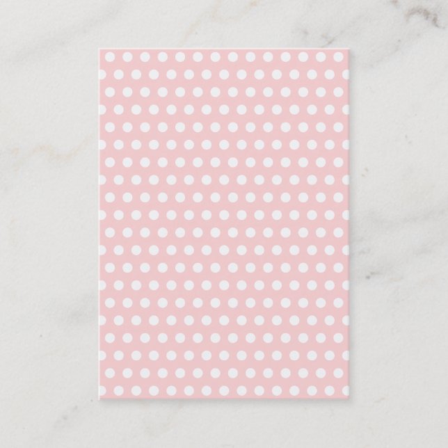 Carte De Visite Points blancs sur rose pâle (Devant)