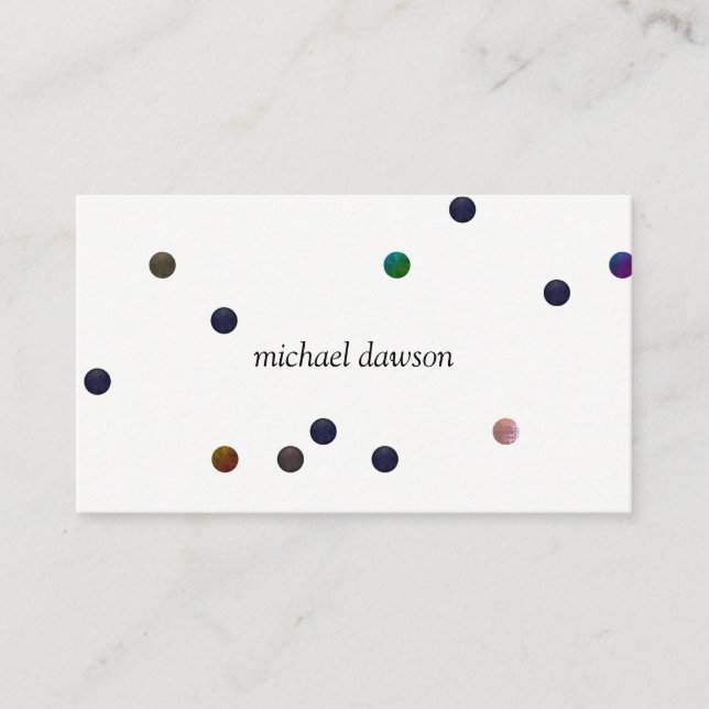 Carte De Visite Points colorés contemporains (Devant)