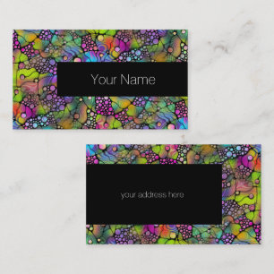 Carte De Visite Points colorés Spirales Peinture à la main 1