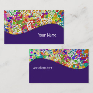 Carte De Visite Points colorés Spirales Peinture à la main 2