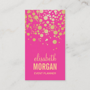 Carte De Visite Points Confetti Or Sparkling - Beauté tendance ros