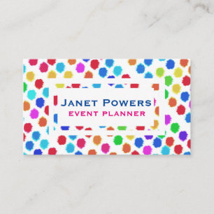 Carte De Visite points d'aquarelle colorés et gras