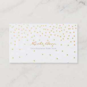 Carte de visite points de confettis en feuille d'o