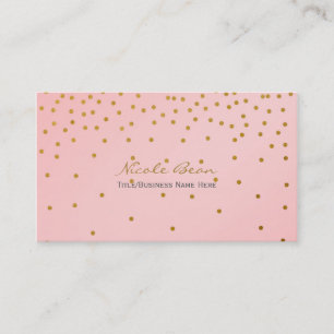 Carte de visite points de confettis rose blush et 
