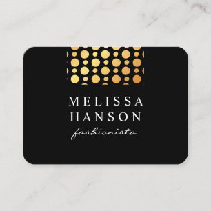 Carte De Visite Points de polka en or professionnel