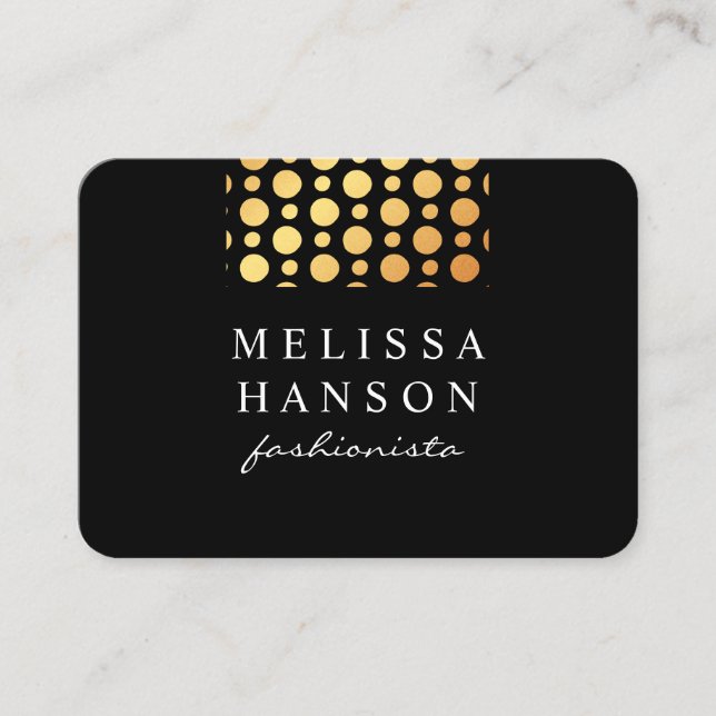 Carte De Visite Points de polka en or professionnel (Devant)
