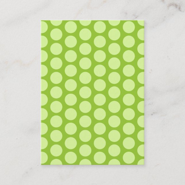 Carte De Visite Points de vert pâle (Devant)
