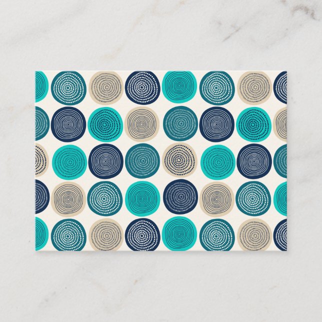 Carte De Visite Points du cercle scandinave Mandala Motif 1 (Devant)