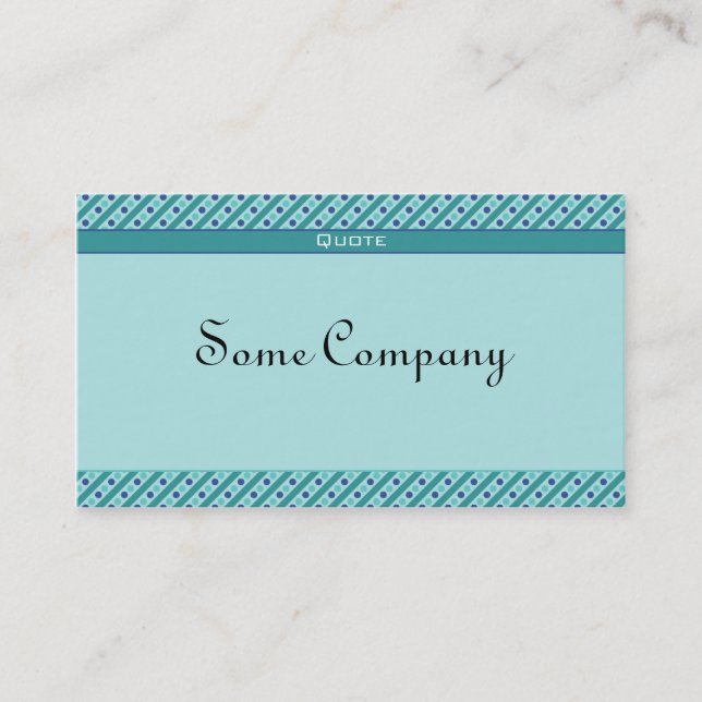 Carte De Visite Points Et Rayures De Charme (Vue Océan) (Devant)