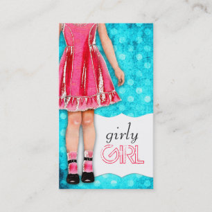 Carte De Visite Points Girly de turquoise de roses indien de