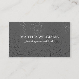 Carte De Visite Points métalliques gris Motif
