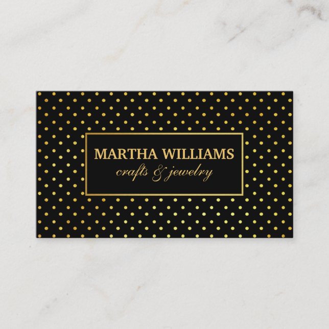 Carte De Visite Points polka | Or II (Devant)