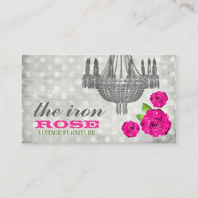 Carte De Visite Points roses de cru gris rose de CHROMATOGRAPHIE (Devant)