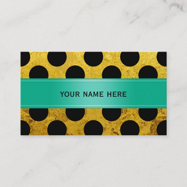 Carte De Visite Points sans couture motif noir + votre dos (Devant)