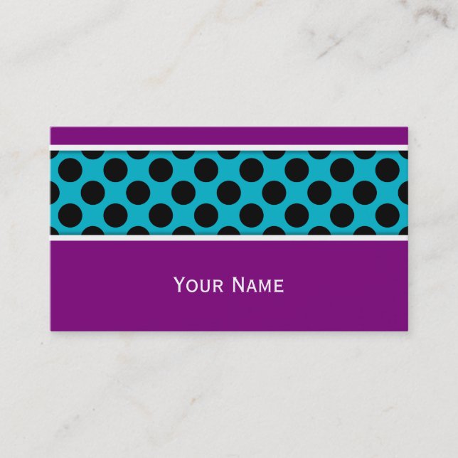 Carte De Visite Points sans couture motif noir + votre dos (Devant)