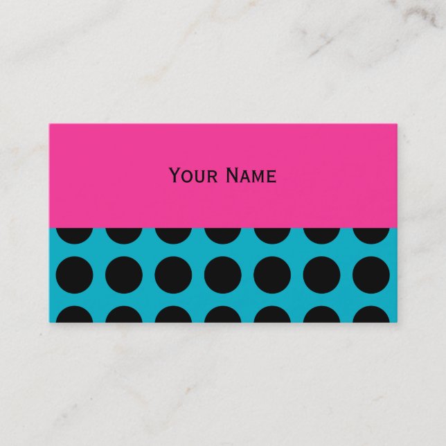 Carte De Visite Points sans couture motif noir + votre dos (Devant)