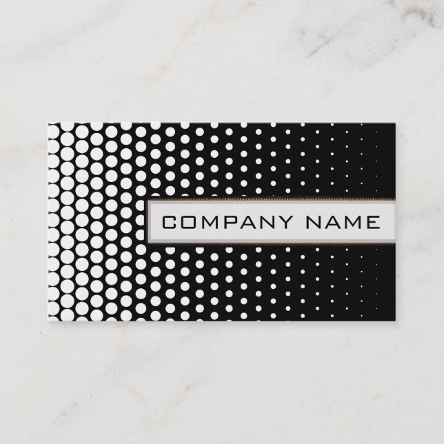 Carte De Visite Points Techno Blanc Élégant Noir moderne (Devant)