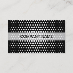 Carte De Visite Points Techno blancs Noir moderne