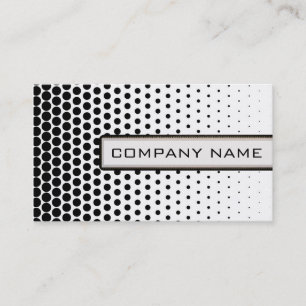 Carte De Visite Points Techno Noir Élégant Blanc Moderne