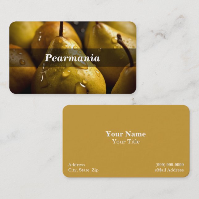 Carte De Visite Poire / Poires / Fruit (Devant / Derrière)