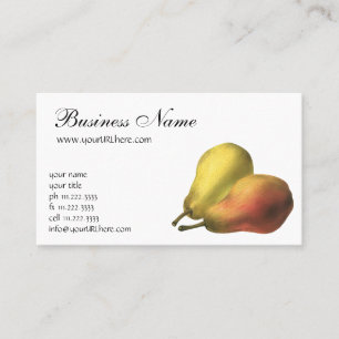 Carte De Visite Poires Vintage, Aliments Biologiques, Fruits Mûrs