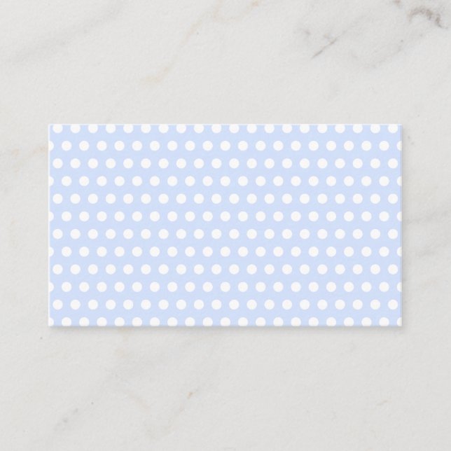 Carte De Visite Pois blancs sur Baby Blue (Devant)