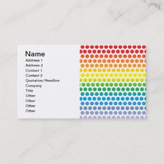 Carte De Visite Pois d'arc-en-ciel blanc