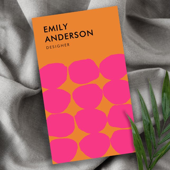 CARTE DE VISITE POIS DE POINTE ROUILLÉE GRANDE MAIN DESSINÉE À L'A (Créateur téléchargé)