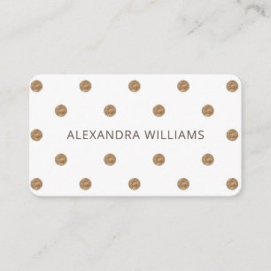 Carte De Visite Pois d'or simple Motif blanc chic