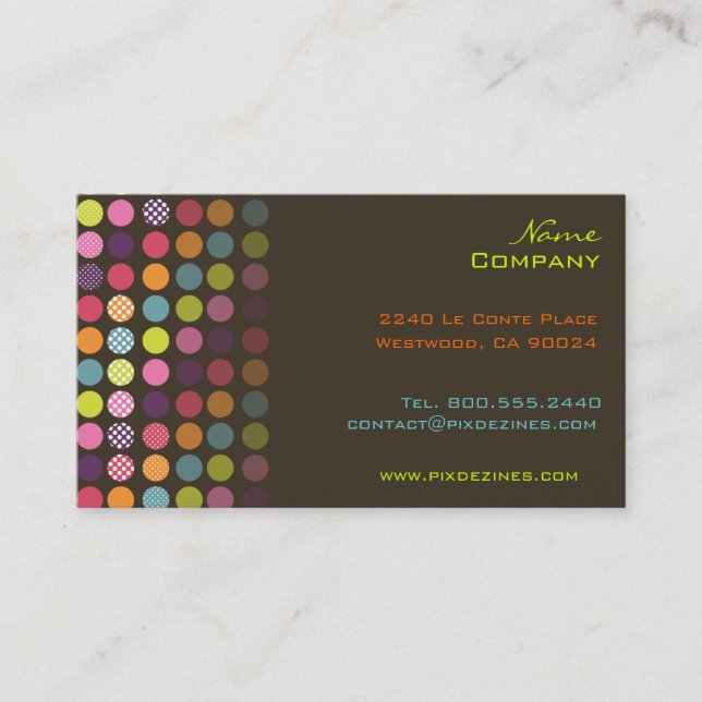 Carte De Visite pois rétro, graphite sombre (Devant)