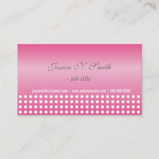 Carte De Visite pois rose design et moderne (Devant)