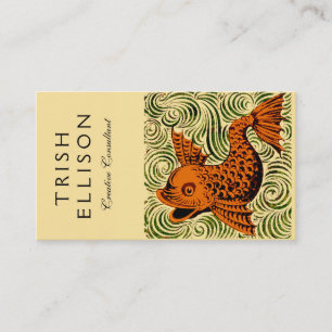 Carte De Visite Poisson Antique Carrelage Ancien art