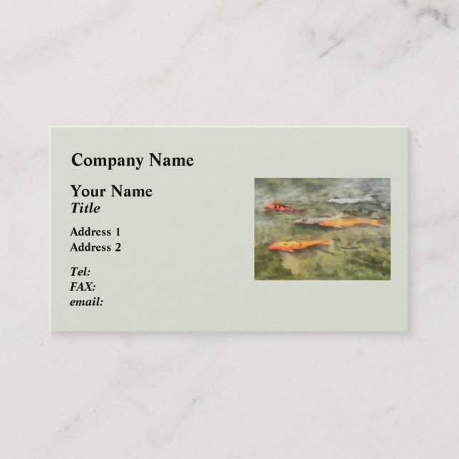Carte De Visite Poisson - Banc de carpes koï : (Devant)