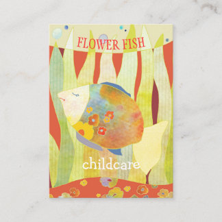 Carte De Visite Poisson Fleur Garde d'enfants | Garderie