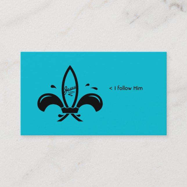 Carte De Visite Poisson Jésus Fleur De Lis Social (Devant)