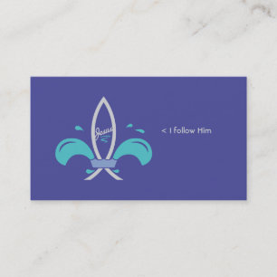 Carte De Visite Poisson Jésus Fleur De Lis Social