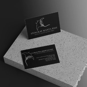 Carte De Visite Poisson noir raie raie raie
