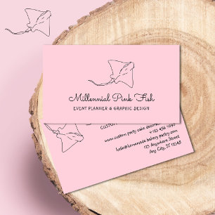 Carte De Visite Poisson raie manta rose blush