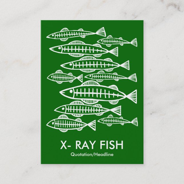 Carte De Visite POISSON RAYONS X - Vert Herbe Profond (Devant)