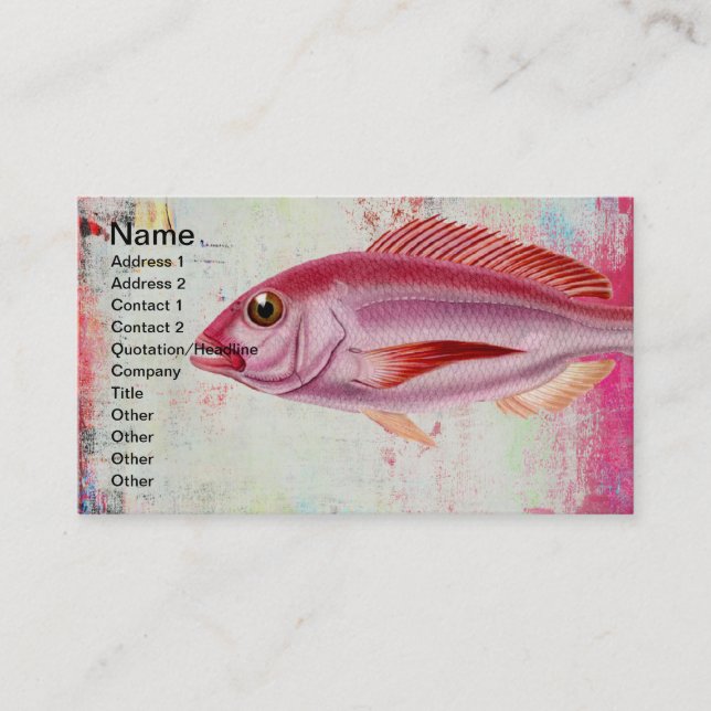 Carte De Visite Poisson rose Média mixte (Devant)