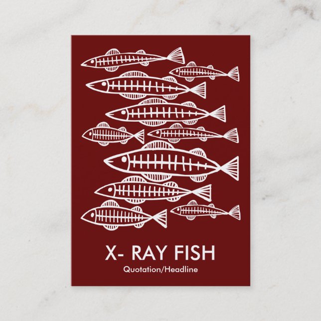 Carte De Visite POISSON X-RAY - Rouge profond (Devant)