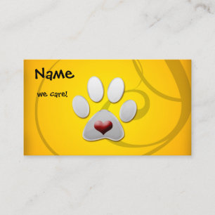 Carte De Visite Poitrine Paw Coeur Jaune